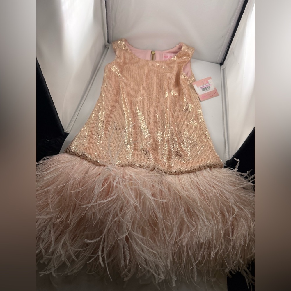 Sparkling Gold and Pink Kids Costume/Holiday Dress - Picture 2 of 8